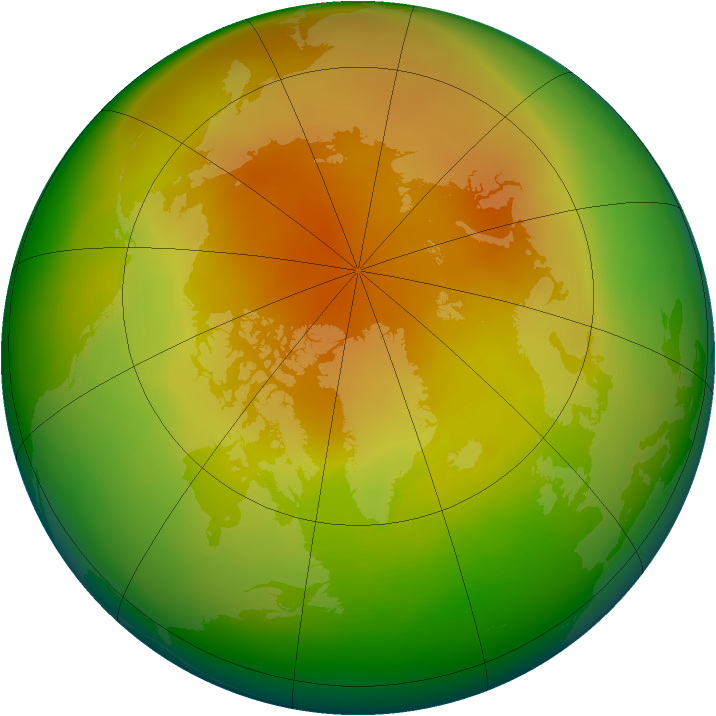 Arctic ozone map for April 2005